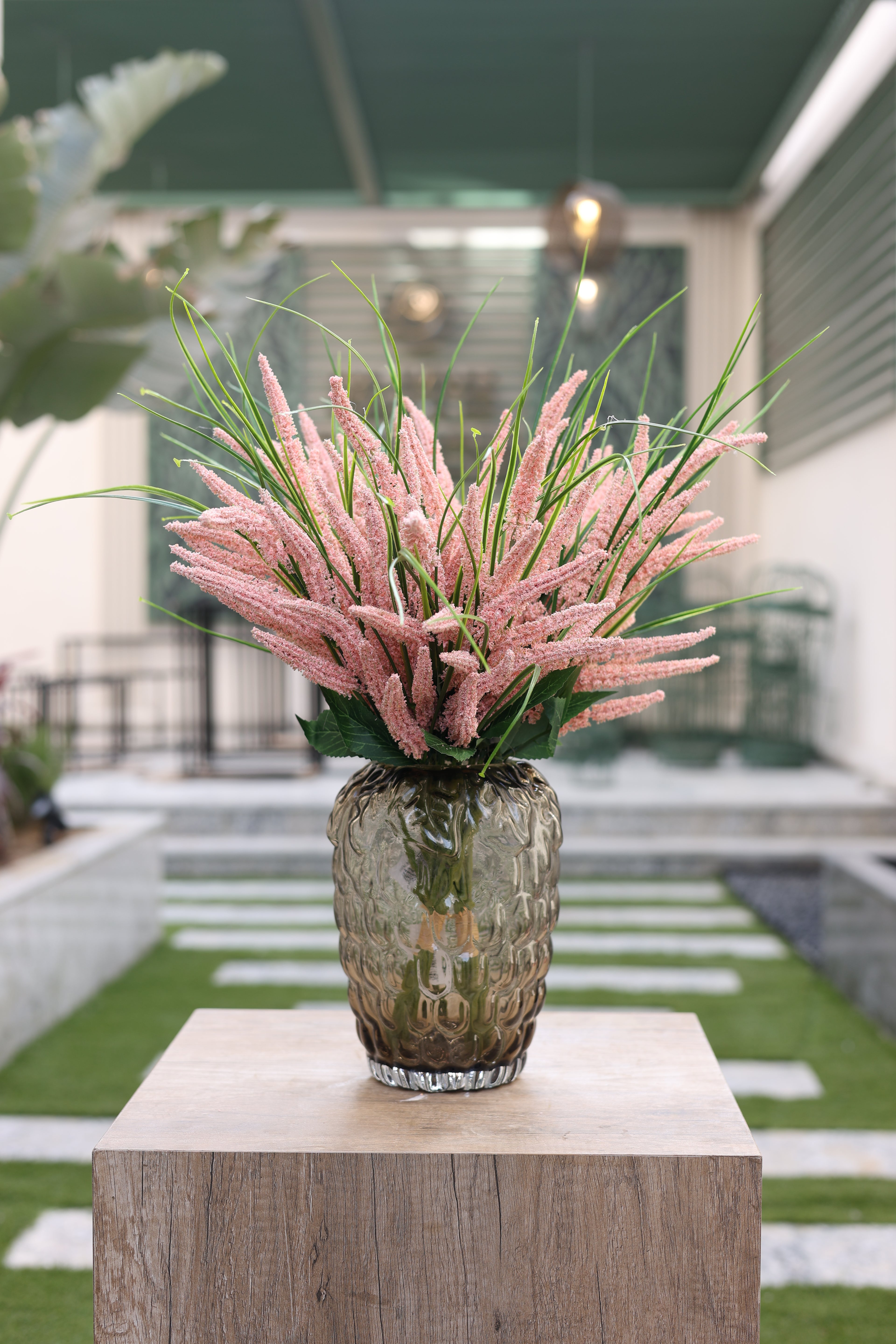 pink artificial lavender flowers in Mono vase Egypt