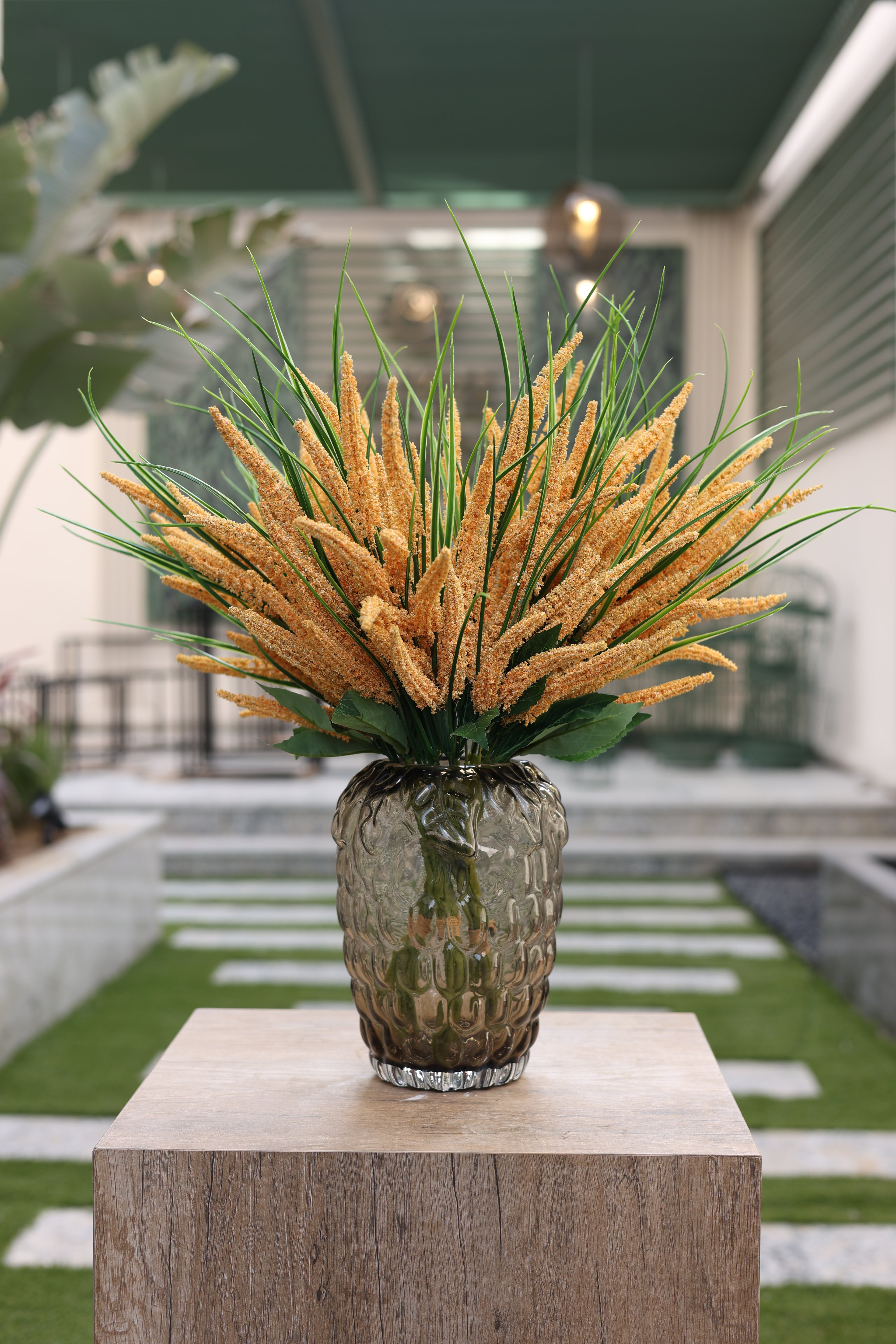 yellow artificial lavender flowers in Mono vase Egypt