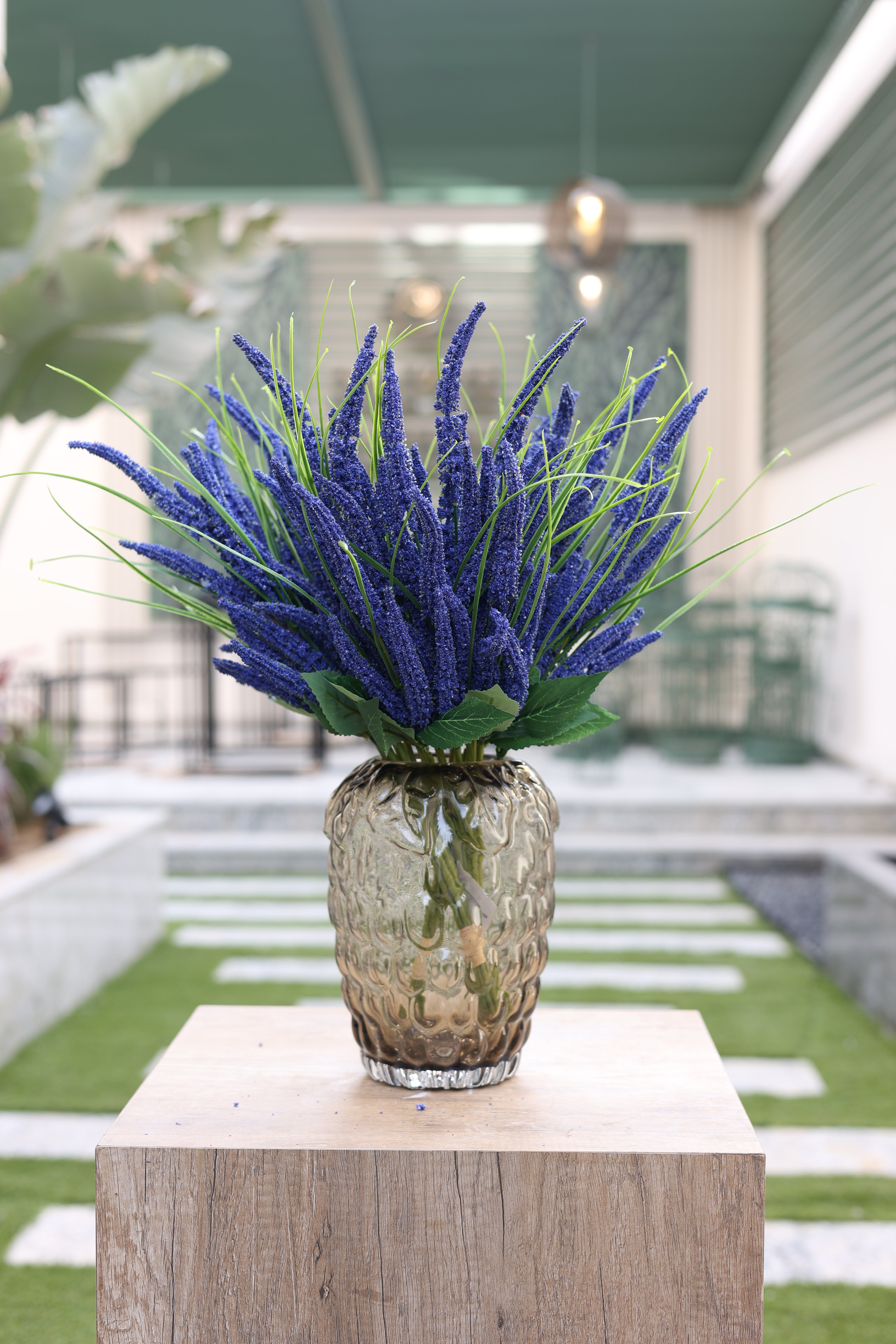 blue artificial lavender flowers in Mono vase Egypt