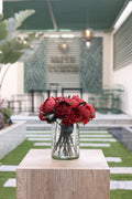 artificial peony flowers in Lumaire vase Egypt