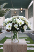 white artificial magnolia and Dischidia in Methyl vase Egypt