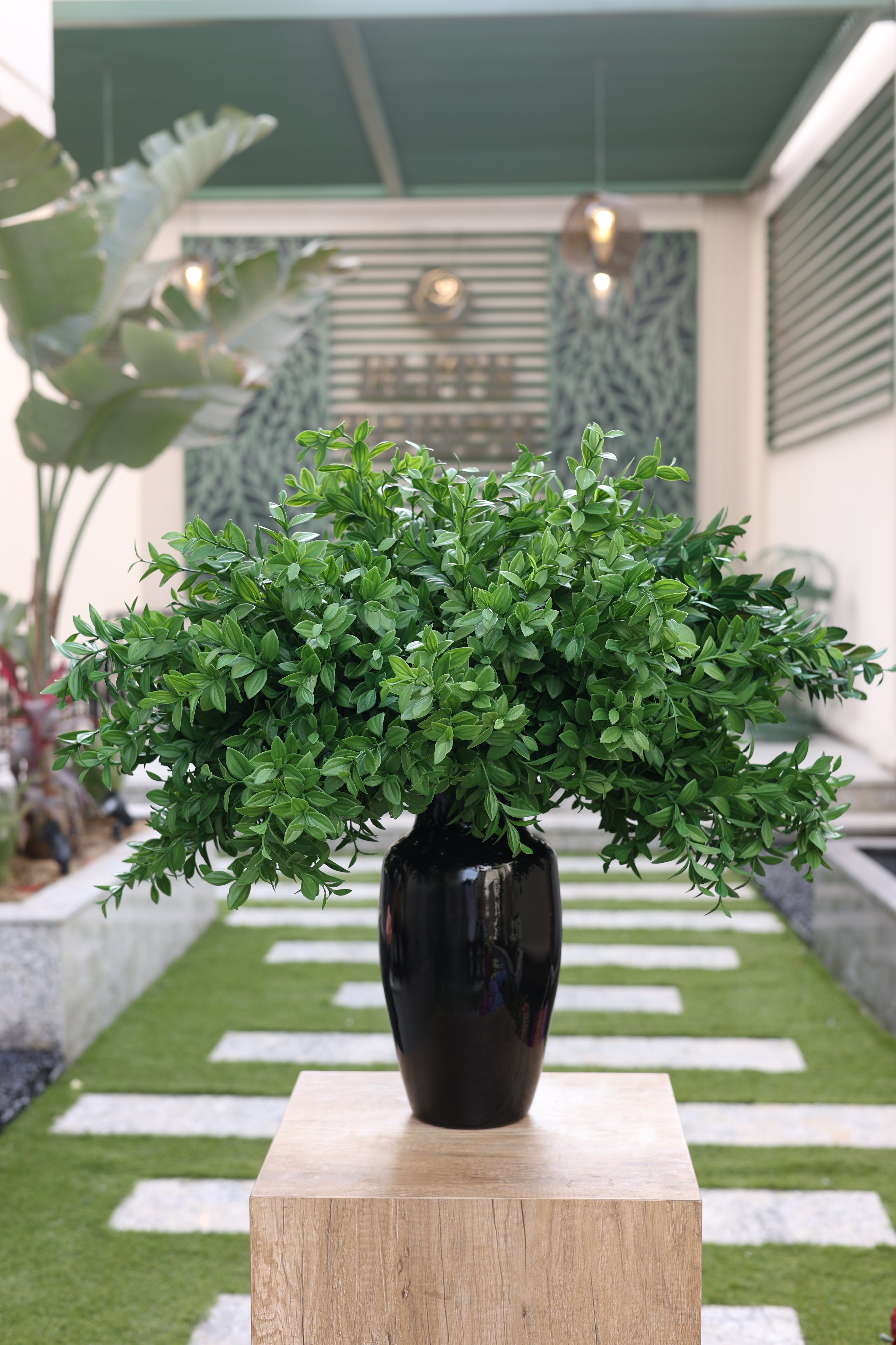 artificial green foliage in glass vase Egypt