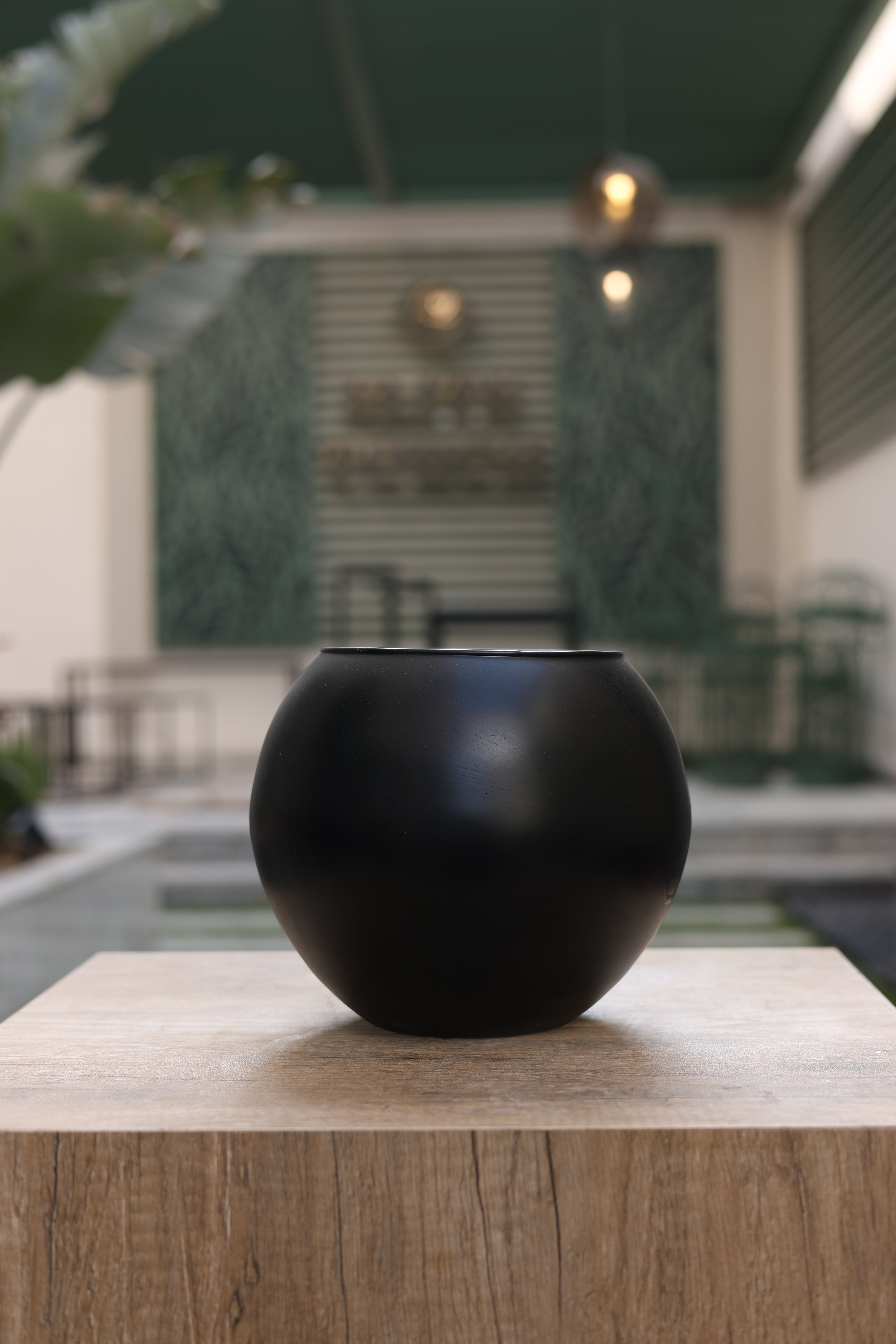 minimalist circular black vase Egypt