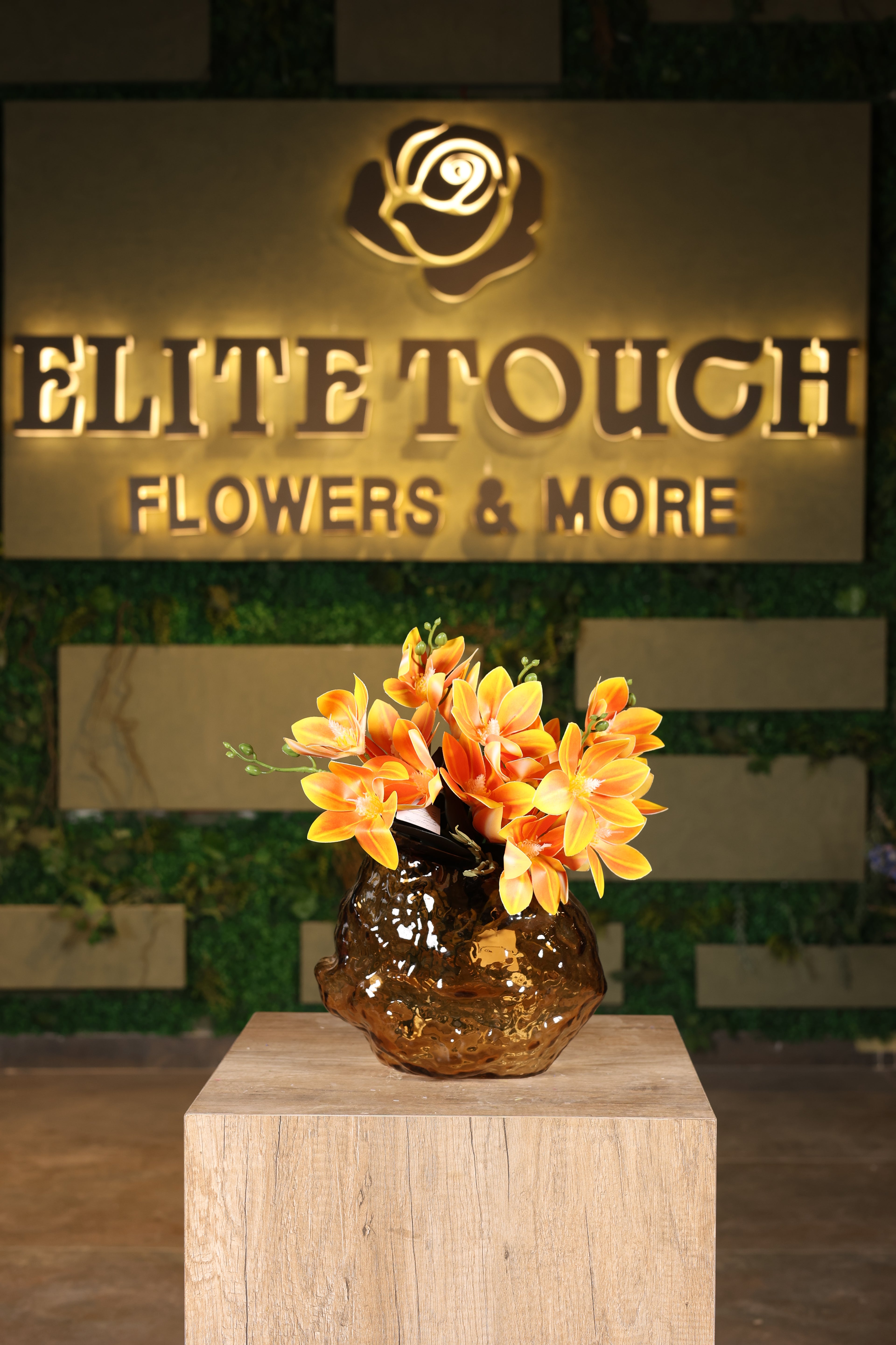 artificial orchid in glass vase Egypt