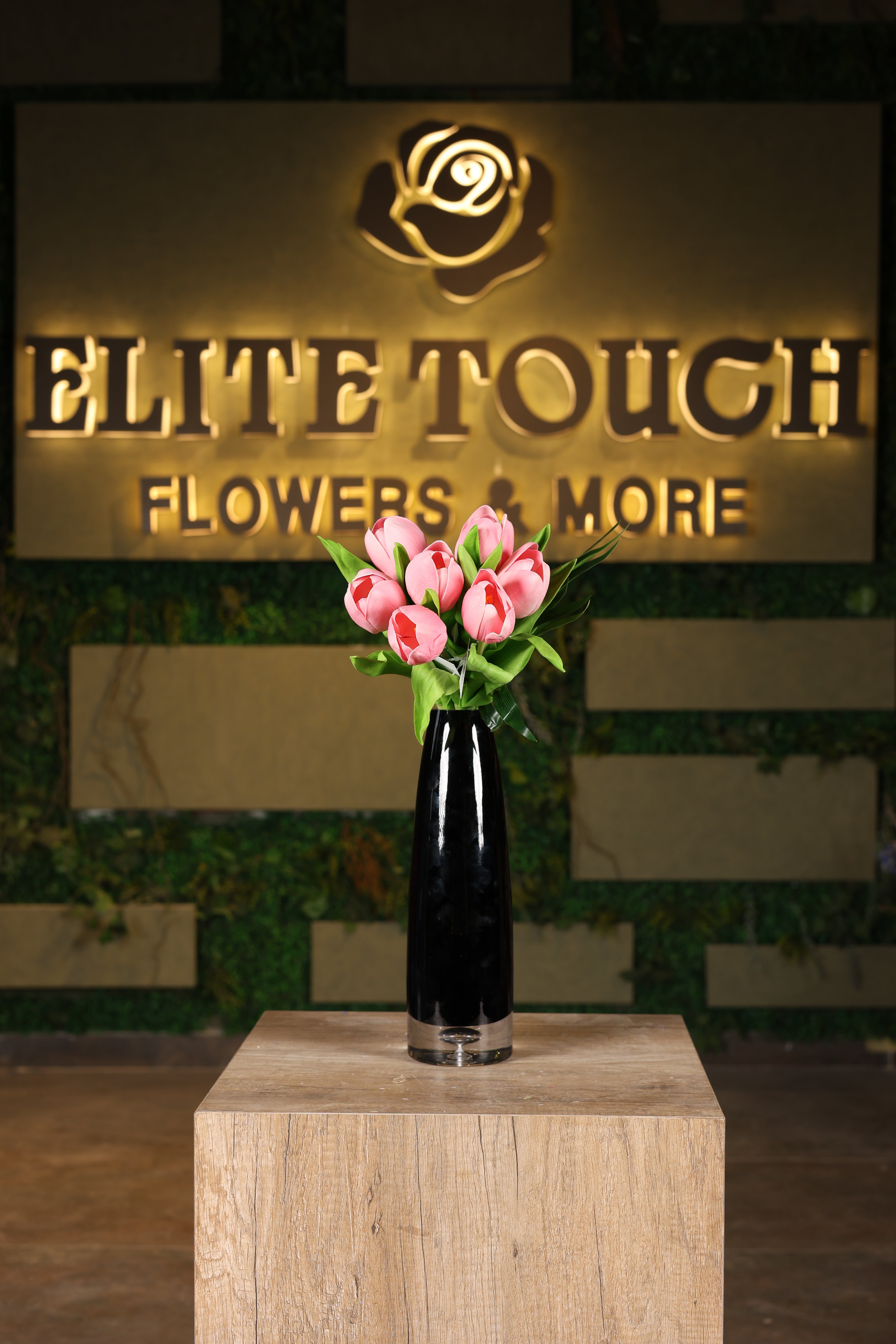 artificial tulips in glass vase Egypt