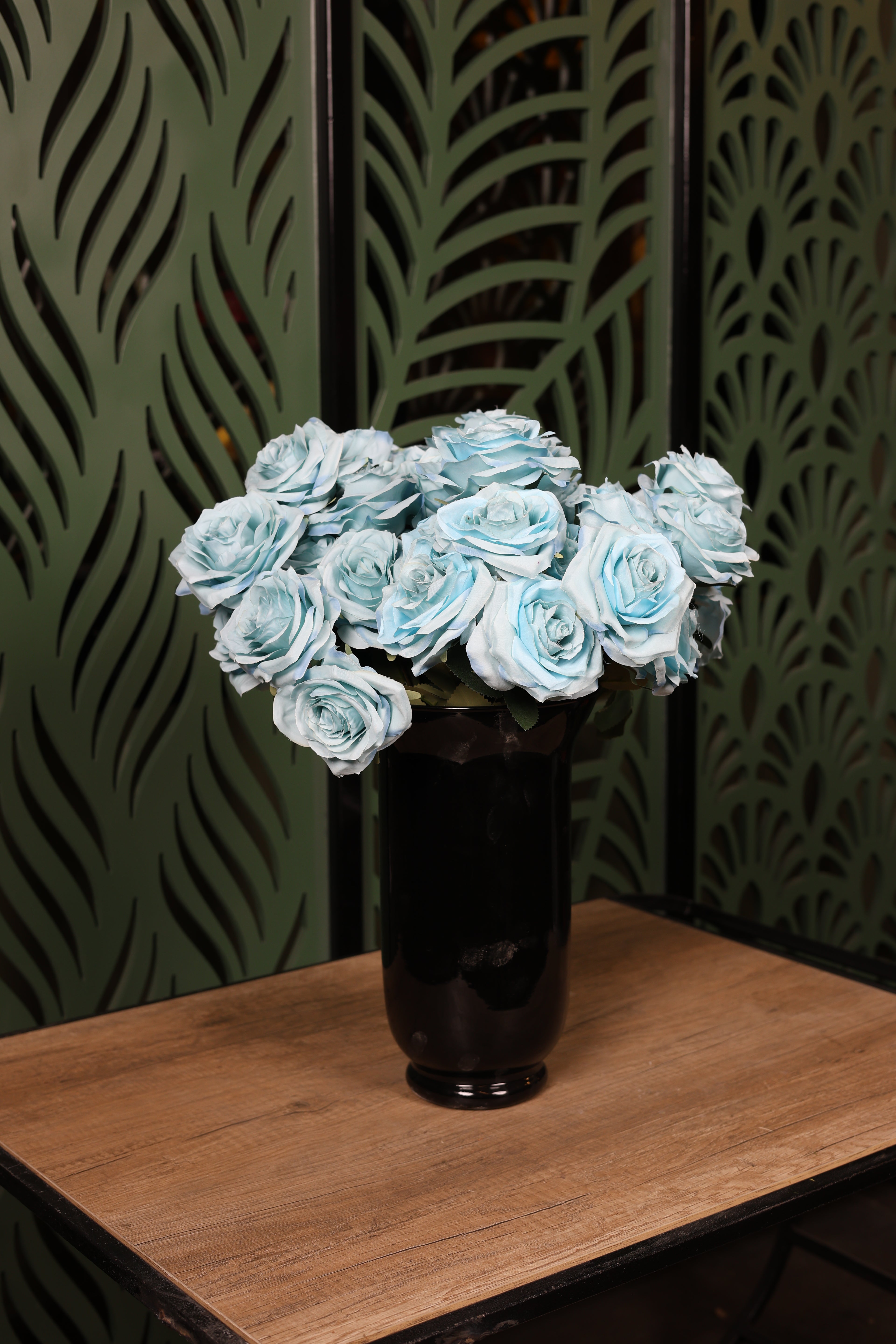 petite mixed artificial flowers in glass vase Egypt