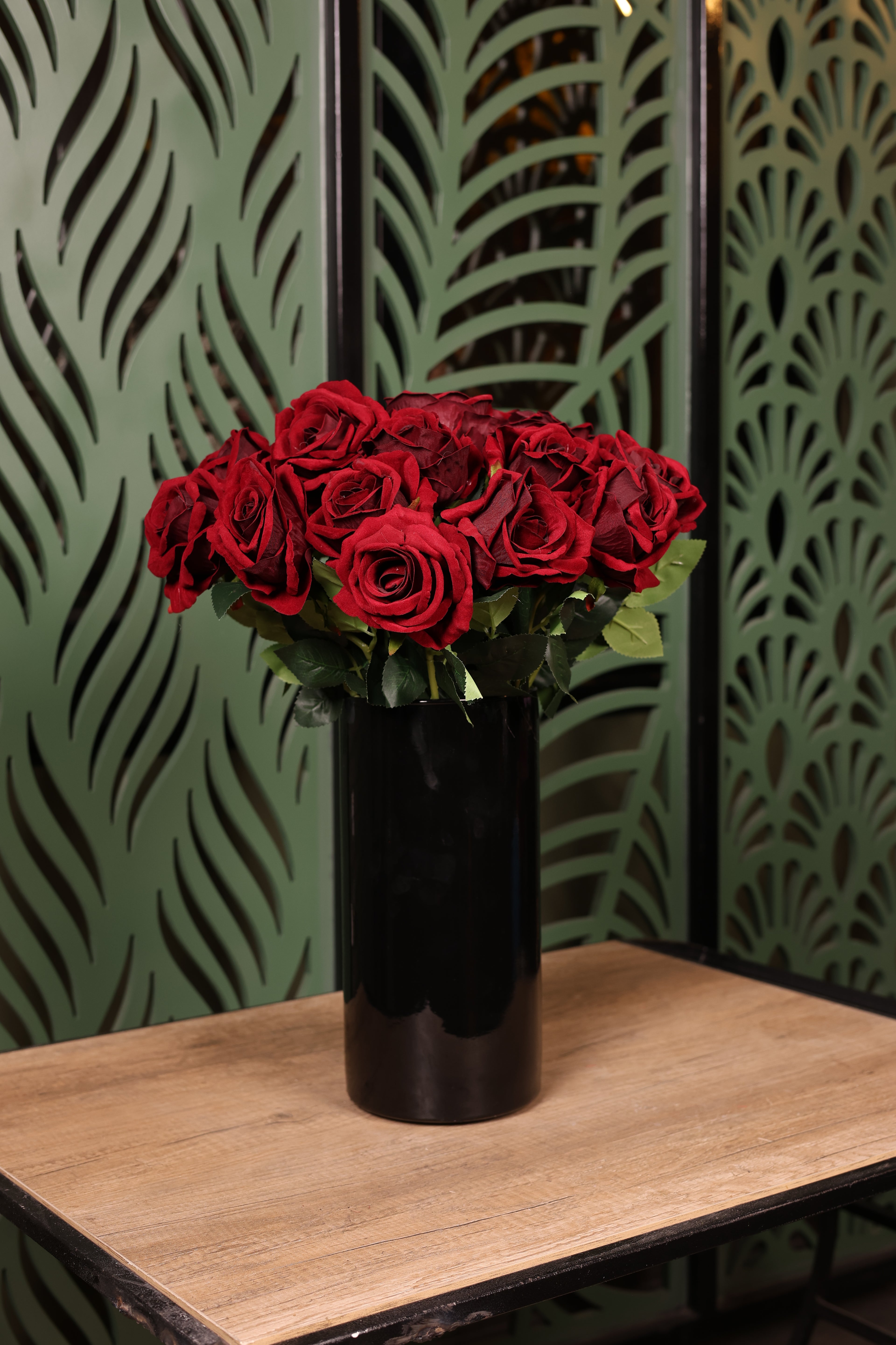 standard medium mixed artificial flowers in glass vase Egypt