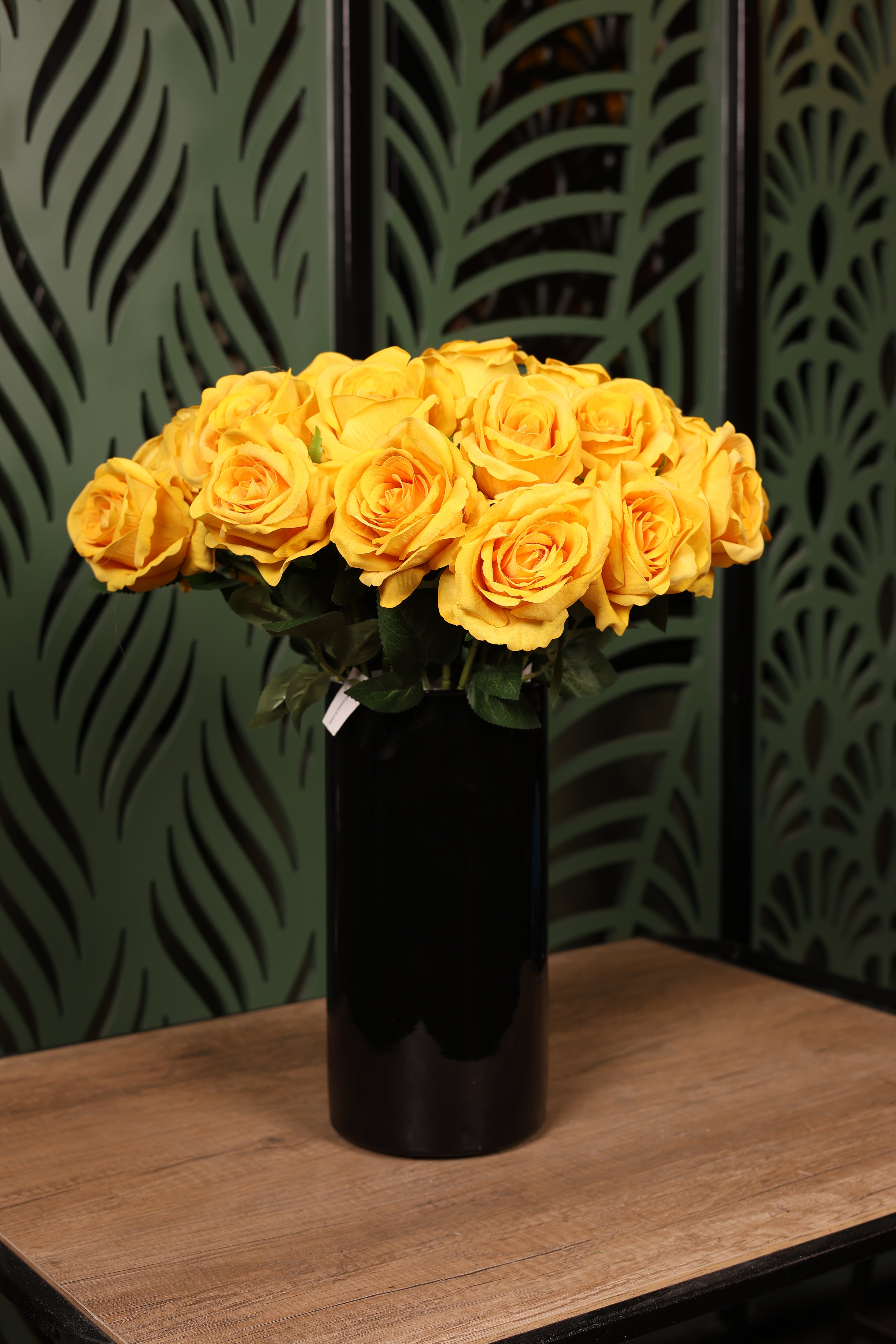 classic mixed artificial flowers in glass vase Egypt