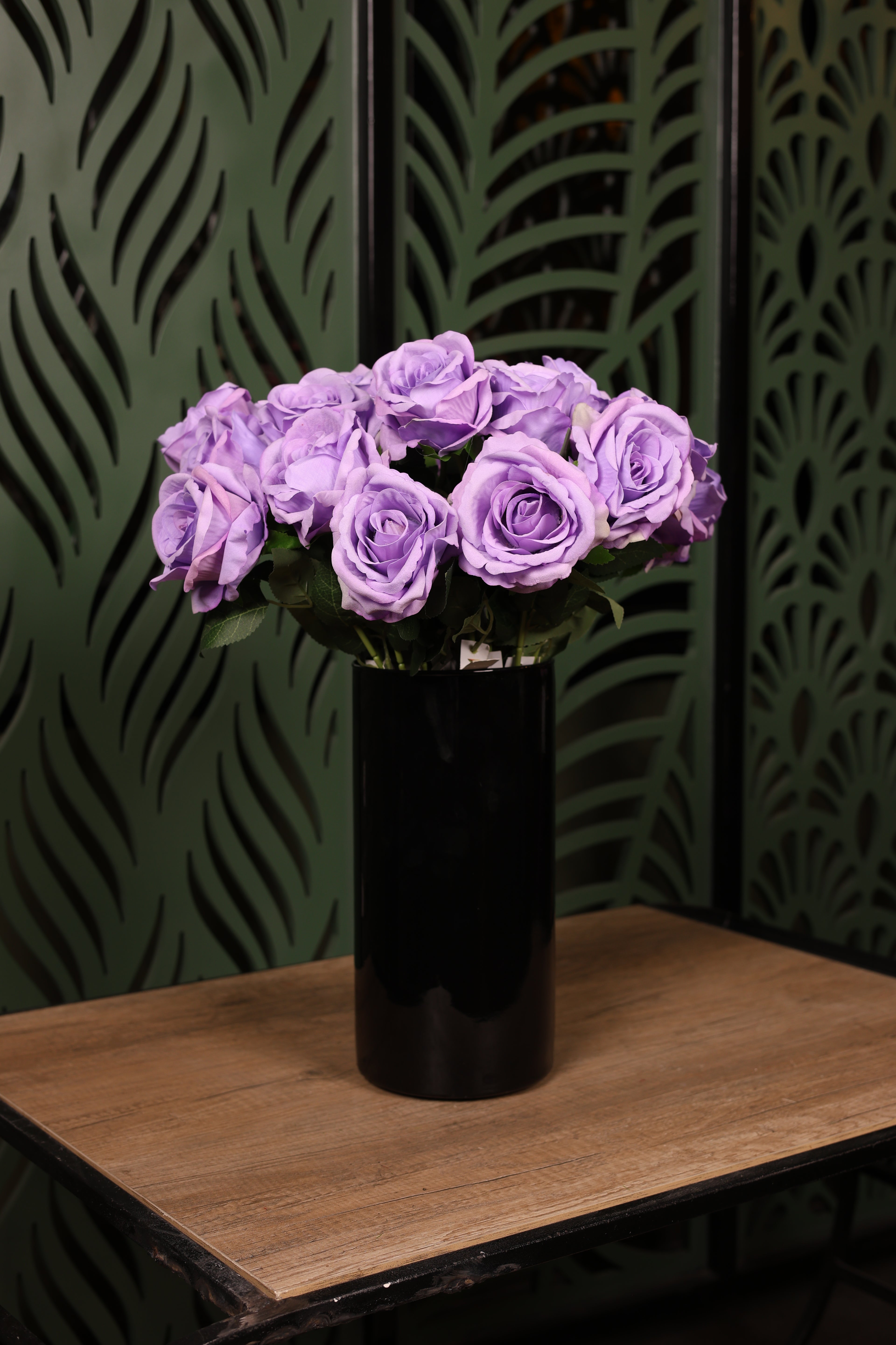 classic mixed artificial flowers in glass vase Egypt