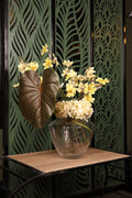 premium artificial Ortancia and baby orchid in glass vase Egypt