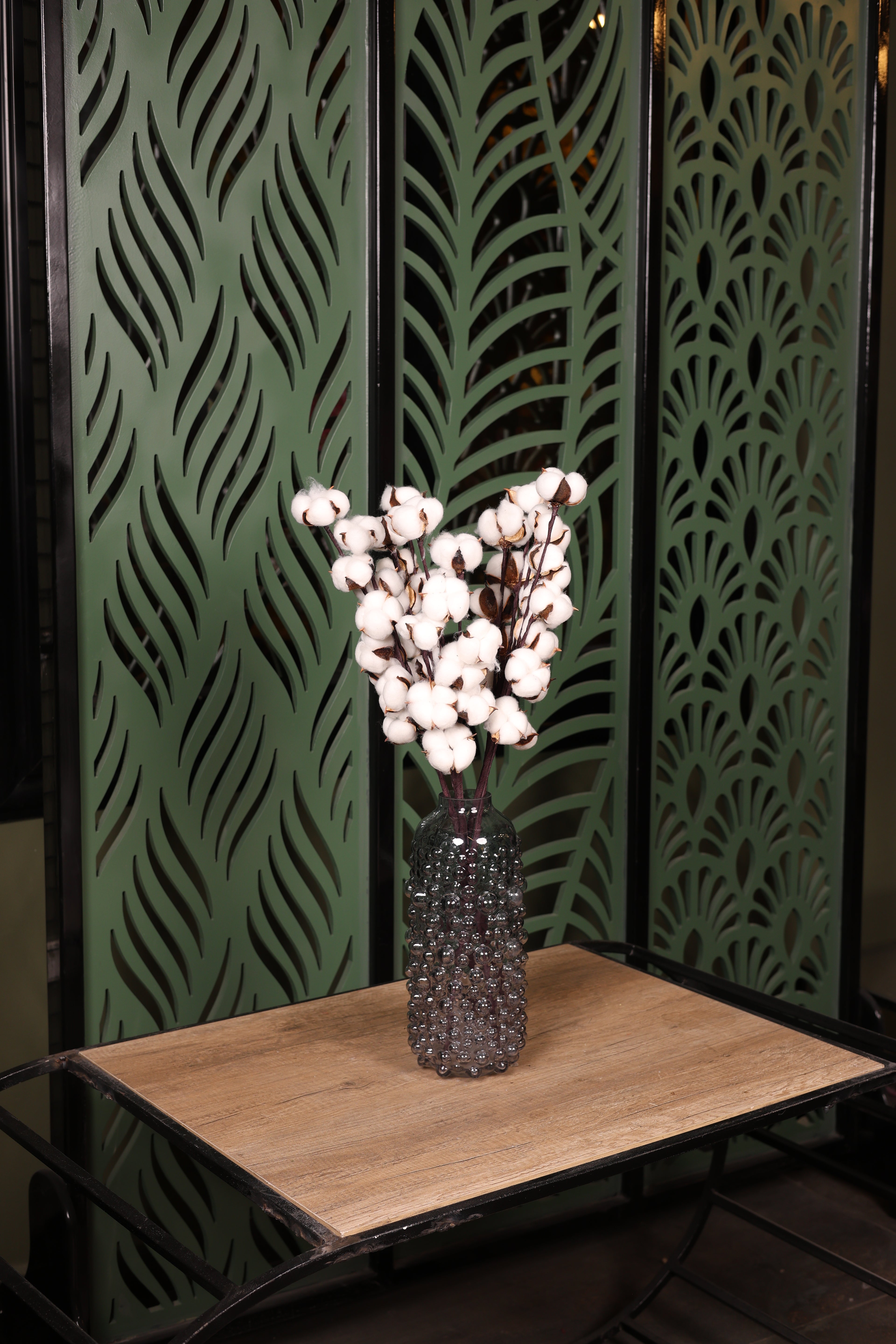 artificial cotton flowers 8 stem vase Egypt