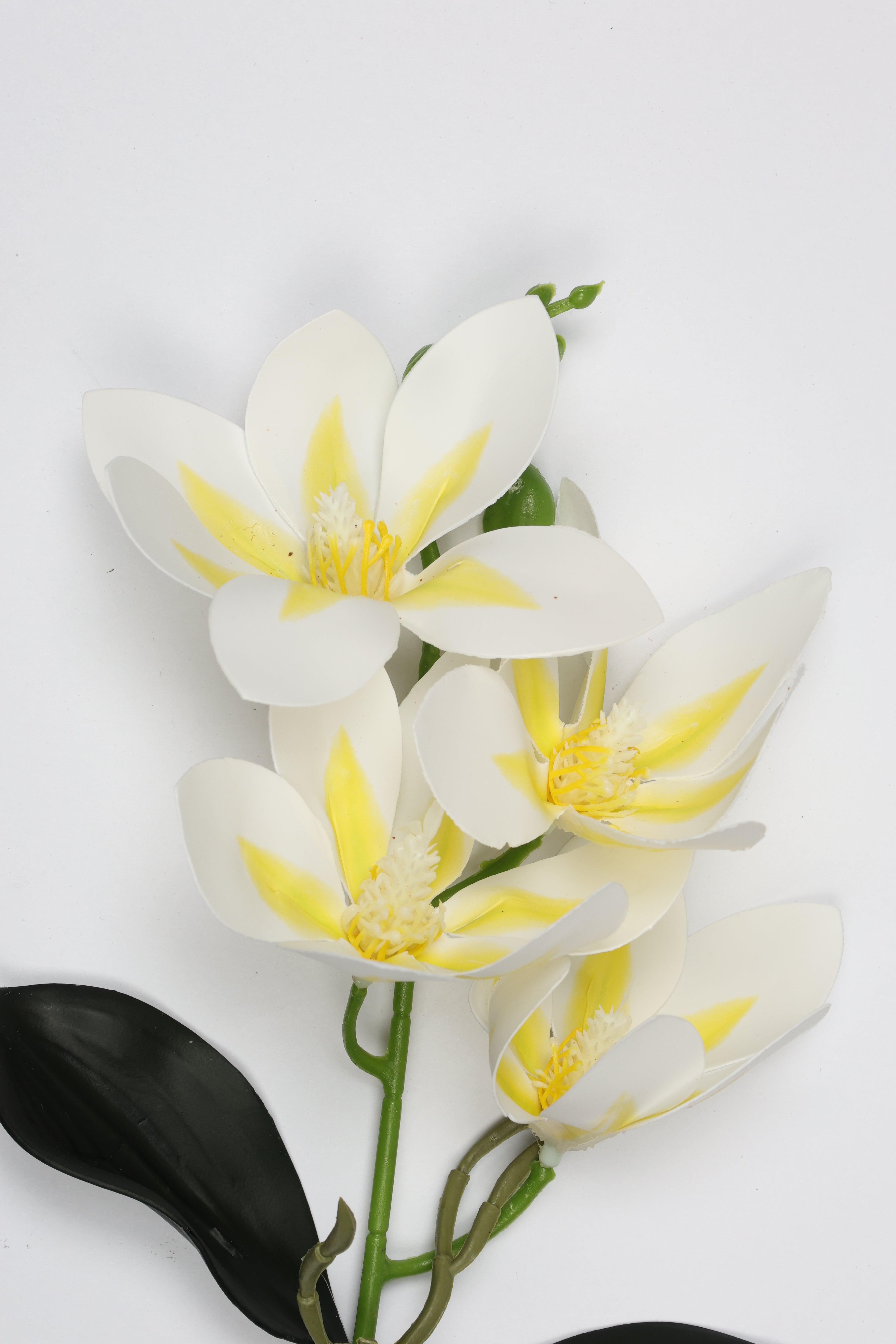 Vanilla Flower-White Yellow - Single 4 Roses